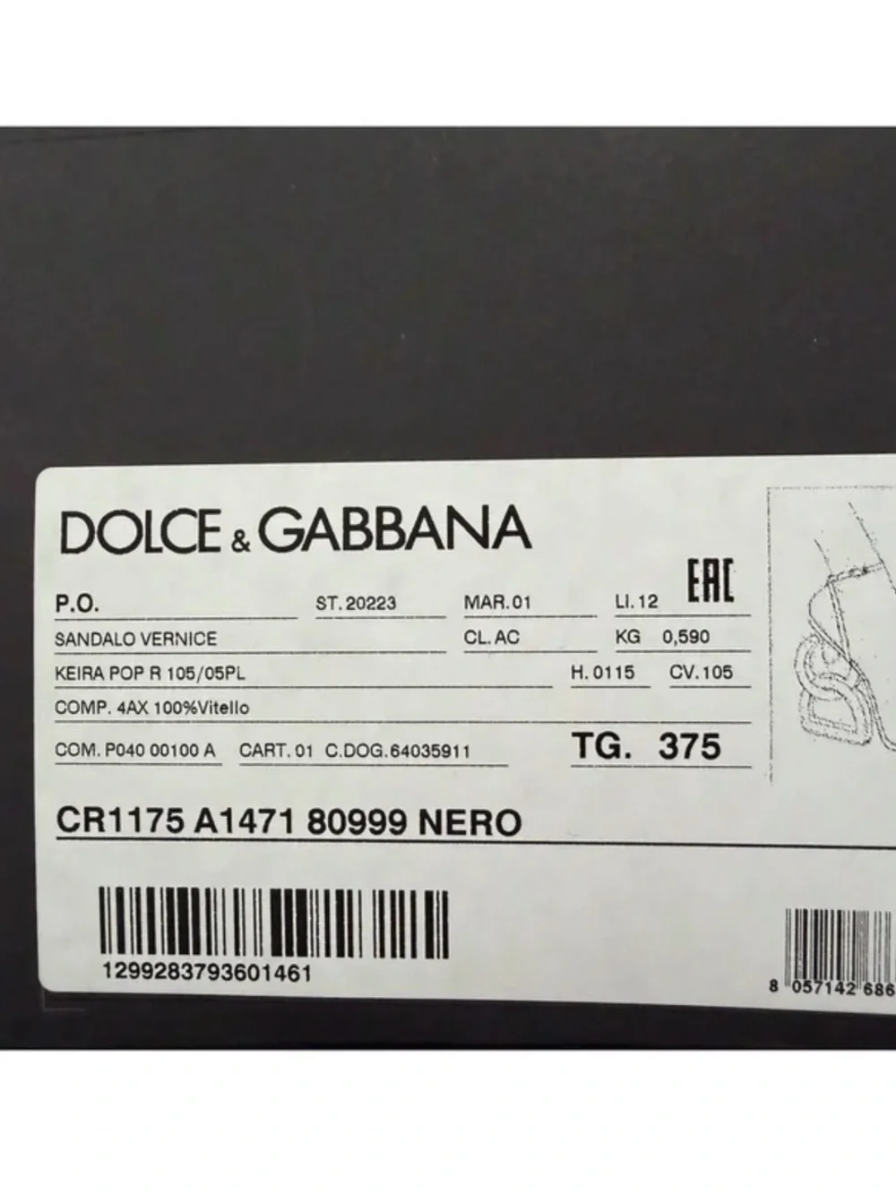 Dolce & Gabbana Black Patent Slingback Sandals with Gold Sculptural Heel